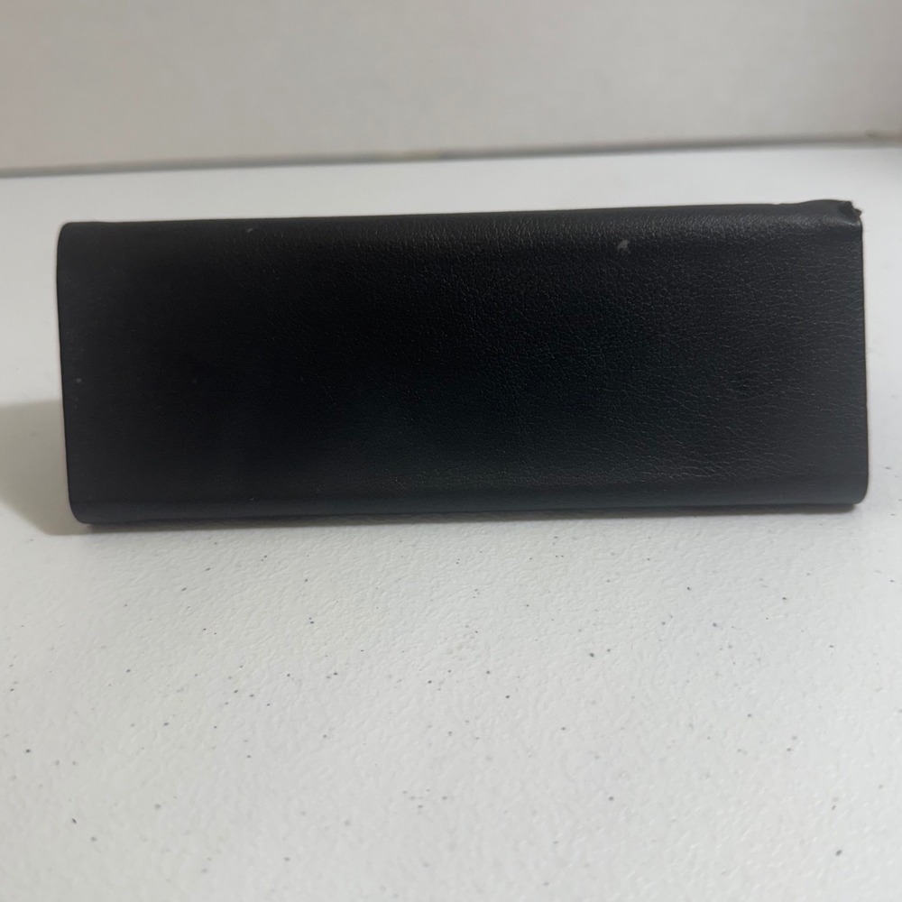 VIA‎ SPIGA Black Leather Eyeglass Case Holder triangle shape